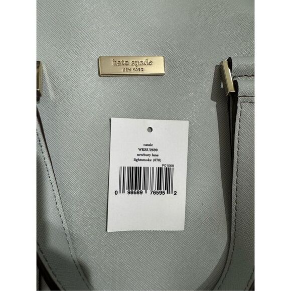 NEW Kate Spade Newbury Lane Cassie Satchel Crossbody Bag Light Smoke Blue Gray - Picture 9 of 9